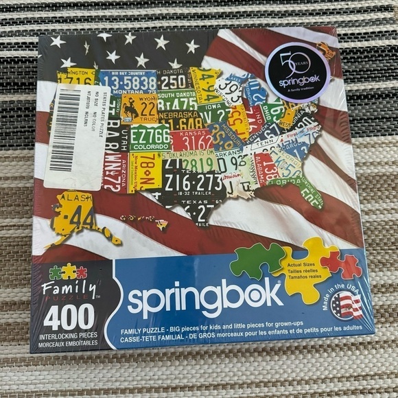 Springbok Family Puzzle States Plates 400 Pieces - Picture 1 of 10
